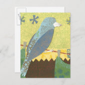 カラフル針金に乗った鳥 ポストカード (正面/裏面)