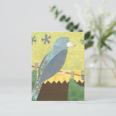 カラフル針金に乗った鳥 ポストカード (スタンド正面)