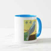 カラフル針金に乗った鳥 マグカップ (正面右)