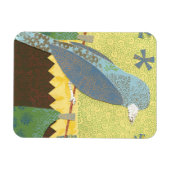 カラフル針金に乗った鳥 マグネット (横)