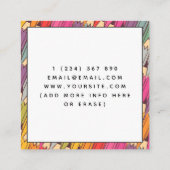 カラフル鉛筆パターンESL先生English Tutor スクエア名刺 (裏面)