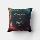 カラフル銀河系の結婚渦 クッション (裏面)