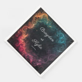 カラフル銀河系スワール結婚ナプキンス (コーナー)