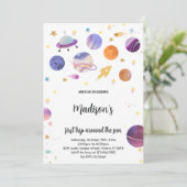 カラフル銀河系テーマ子供へ 招待状 (スタンド正面)