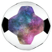 カラフル銀河系パターン サッカーボール (回転)