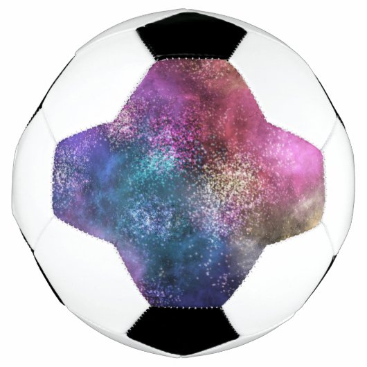 カラフル銀河系パターン サッカーボール (正面)