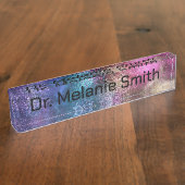 カラフル銀河系パターン デスクネームプレート (側面)