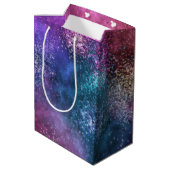 カラフル銀河系パターン ミディアムペーパーバッグ (裏面アングル)
