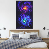カラフル銀河系ポスター キャンバスプリント (インサイチュ (寝室))