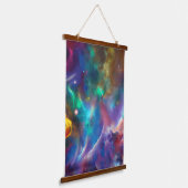 カラフル銀河系ポートレート 吊り下げ型タペストリー (傾斜あり)