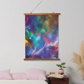 カラフル銀河系ポートレート 吊り下げ型タペストリー (寝室)