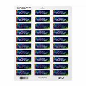 カラフル銀河系差出人住所ラベル ラベル (フルシート)