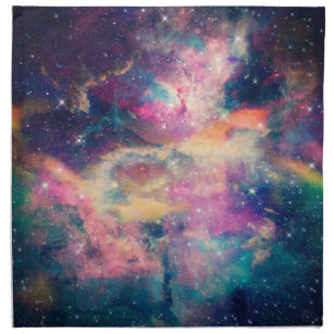 カラフル銀河系星雲絵画色 ナプキンクロス