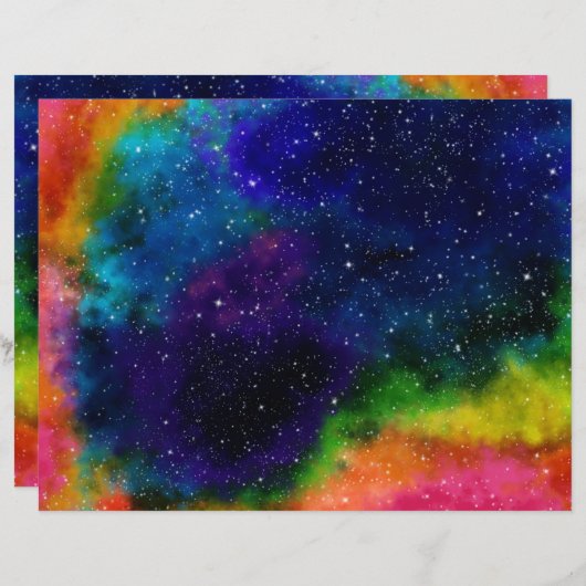 カラフル銀河系紙 (正面/裏面)