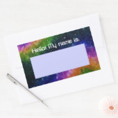 カラフル銀河系誕生日パーティー名タグのシール 長方形シール (封筒)