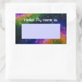 カラフル銀河系誕生日パーティー名タグのシール 長方形シール (バッグ)