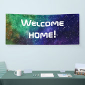 カラフル銀河系「ウェルカムホーム」バナー 横断幕 (トレードショー)