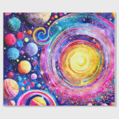 カラフル銀河系 ラッピングペーパー (フラット)