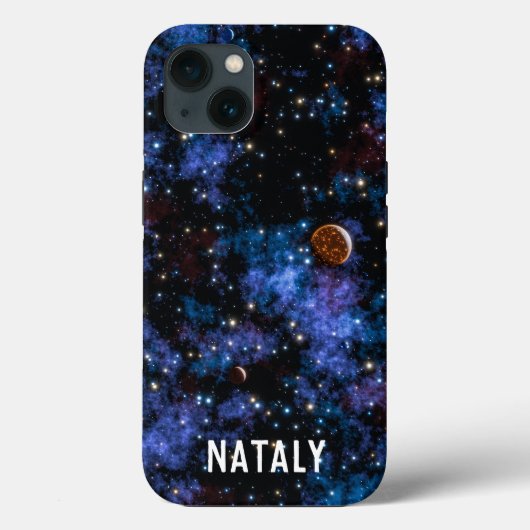 カラフル銀河系、星、惑星名 Case-Mate iPhoneケース (裏面)
