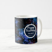 カラフル銀河系、星、惑星 コーヒーマグカップ (正面右)