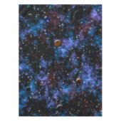 カラフル銀河系、星、惑星 テーブルクロス (正面)