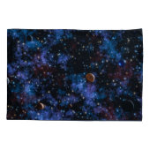 カラフル銀河系、星、惑星 枕カバー (裏面)