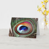 カラフル銅孔雀 カード (黄色い花)