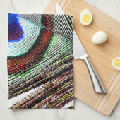 カラフル銅孔雀 キッチンタオル (四つ折り)