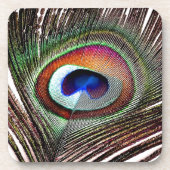 カラフル銅孔雀 コースター (正面)