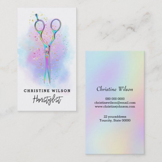 カラフル鋏 名刺 (正面/裏面)