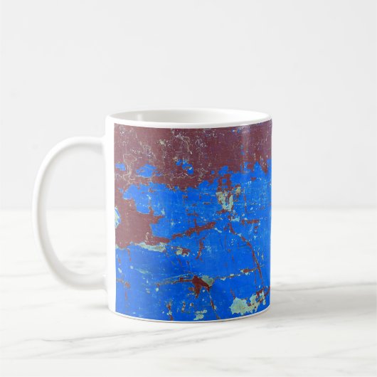 カラフル鋼錆:抽象芸術テクスチャ コーヒーマグカップ (左)