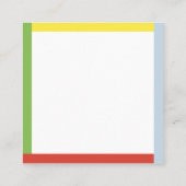 カラフル鍵ライムスクエアパーソナライズされた スクエア名刺 (裏面)