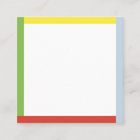 カラフル鍵ライムスクエアパーソナライズされた スクエア名刺 (裏面)