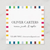 カラフル鍵ライムスクエアパーソナライズされた スクエア名刺 (正面)
