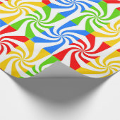 カラフル長方形と白の渦巻き ラッピングペーパー (角)