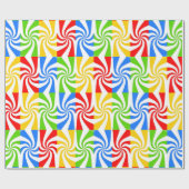 カラフル長方形と白の渦巻き ラッピングペーパー (フラット)