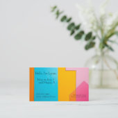 カラフル長方形の背景 名刺 (スタンド正面)
