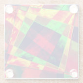 カラフル長方形 ガラスコースター (裏面)