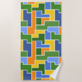 カラフル長方形 ビーチタオル (正面)