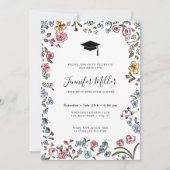 カラフル開花手描き卒業パーティー写真 シーズンカード (正面)