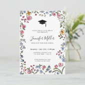 カラフル開花手描き卒業パーティー写真 シーズンカード (スタンド正面)