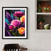 カラフル開花-鮮やかフローラ横 キャンバスプリント