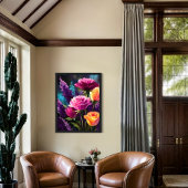 カラフル開花-鮮やかフローラ横 キャンバスプリント