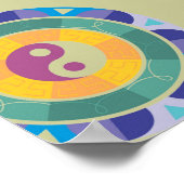 カラフル陰陽パターン ポスター (角)