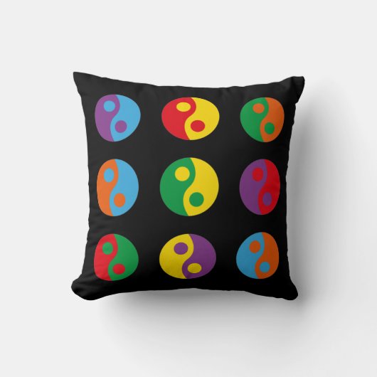 カラフル陰陽 クッション (正面)