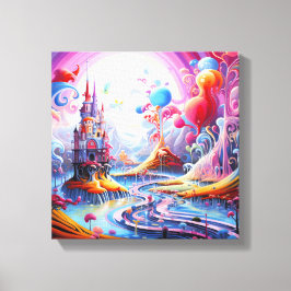 カラフル陸地 キャンバスプリント