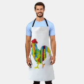 カラフル雄鶏 エプロン (着用した状態)