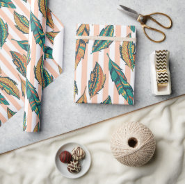 カラフル離れとストライプユニーク ラッピングペーパー