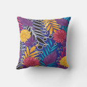 カラフル離れの花や模様 クッション (裏面)