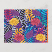 カラフル離れの花や模様 ポストカード (正面)